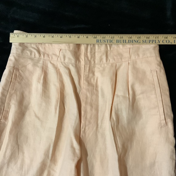 Palmetto’s vintage linen tapered leg high waist 80s peach pants 18/34 like new - Picture 10 of 11